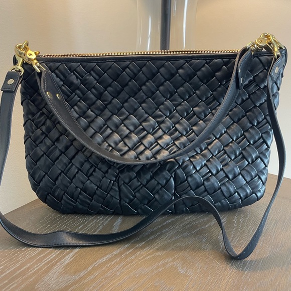 Clare V Handbags - Clare V. Moyen Messenger Black Puffy Woven